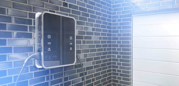 Wallbox in einer Tiefgarage.