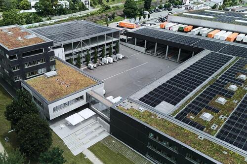 Ein Luftbild des Betriebsgebäudes derStadtwerke Esslingen Ein Luftbild des Betriebsgebäudes derStadtwerke Esslingen